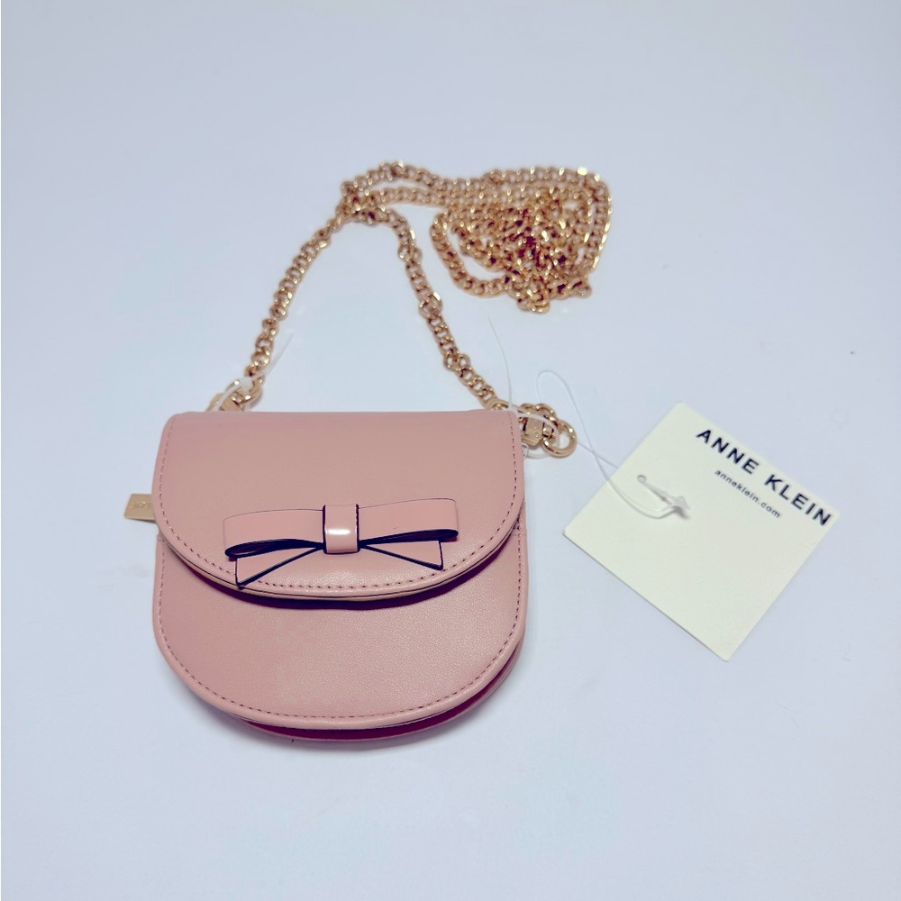 NWT Anne Klein Mini Wallet in Rose on Gold Chain